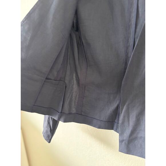 Theory Women's Benefield Open Navy Linen Blazer Size 4 - Picture 6 of 11